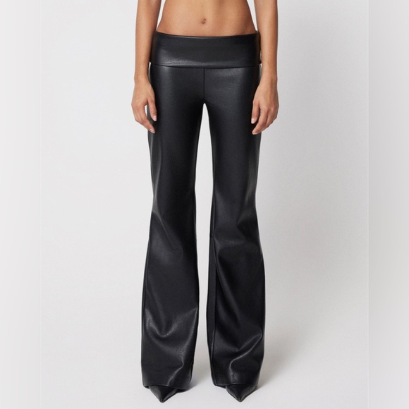 KHY Faux Leather Low Rise Foldover Pant size small - Picture 16 of 16